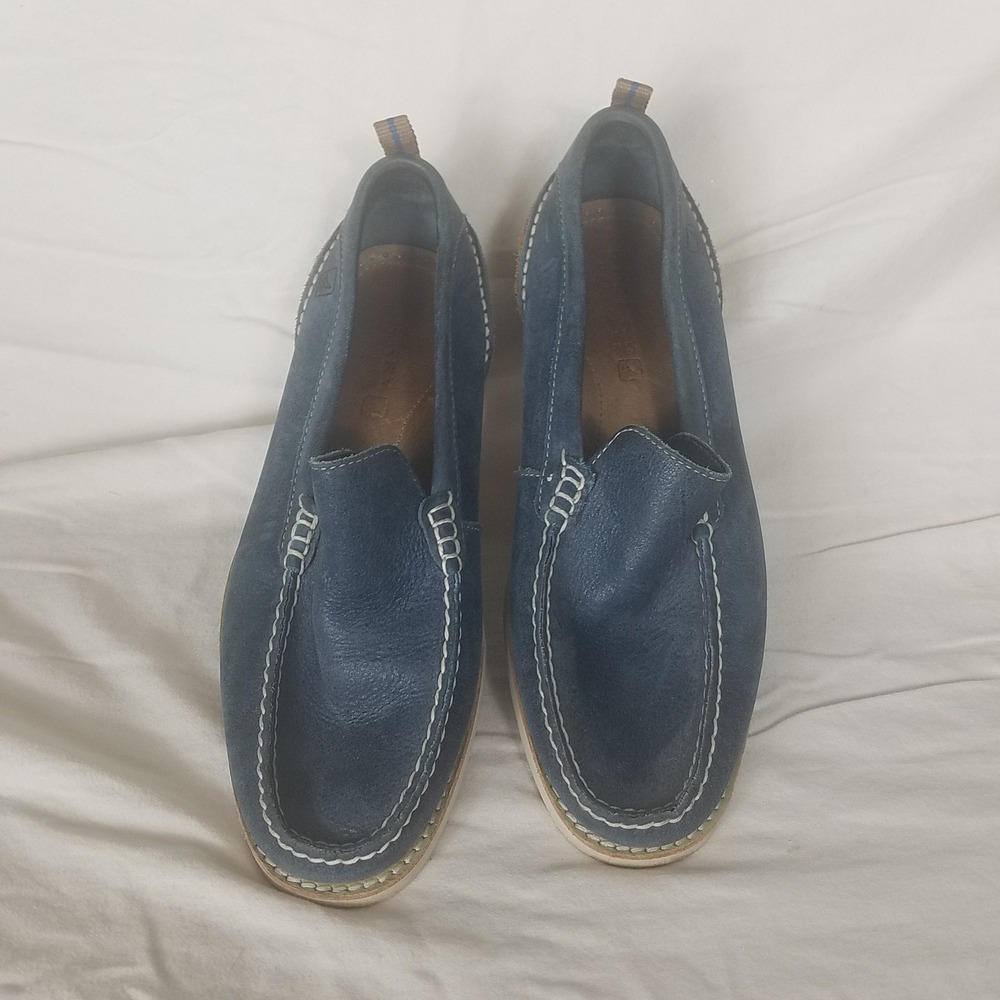 Sperry Top-Sider Loafers Mens 8.5 Blue Excellent Leather Moc Toe 0219162